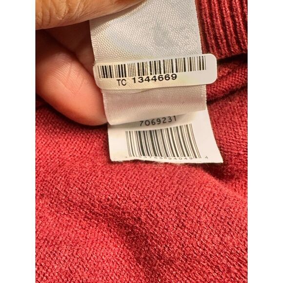 CeCe Cynthia Steffe Pullover Sweater Womens XL Burgundy Sheer Clip Dot Sleeves - Picture 9 of 11